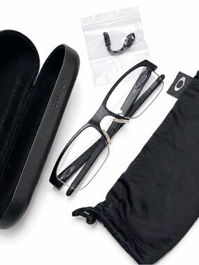 Men’s Oakley Black Semi-Rimless Eyeglasses with Accessories